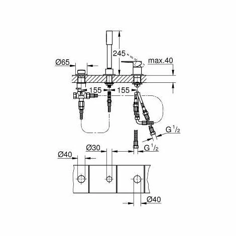 GROHE 3-Loch EH-Wannenkombination Lineare 19965 chrom 19965001 GROHE 3-Loch EH-Wannenkombination Lineare 19965 Chrom 19965001 -GROHE Geschäft 10102824 2