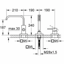 Grohe Allure 3-Loch Einhand Wannenkombination - 19316000 -GROHE Geschäft 16947703 3