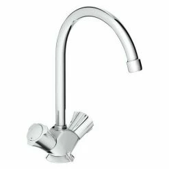Grohe Costa Spültisch-Einlochbatterie, DN 15, Auslauf Mit Strahlregler, Niederdruck Für Offene Warmwasserbereiter, Chrom - 31930001