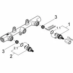 Grohe Atrio 3-Loch-Waschtisch-Batterie UP-Einbaukörper - 32706000 -GROHE Geschäft 16947748 3