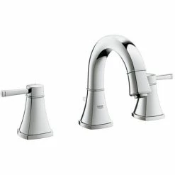 Grohe Grandera 3-Loch-Waschtischbatterie, DN 15, Mit Ablaufgarnitur, Farbe: Chrom - 20417000