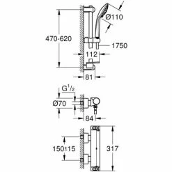 Grohe Grohtherm 2000 Thermostat Brausebatterie Mit Massage- Brausegarnitur - 34195001 -GROHE Geschäft 16947975 2