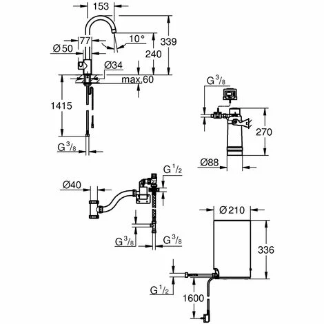 GROHE Red Mono Standventil Und Boiler Größe M, C- Auslauf, Farbe: Chrom - 30085001 4 GROHE Red Mono Standventil Und Boiler Größe M, C- Auslauf, Farbe: Chrom - 30085001 – Bild 2