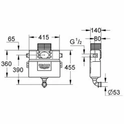 Grohe WC-wandeinbau-Spülkasten 38422 0,82 M Bauhöhe Spülmenge 6 - 9 Liter, 38422000 -GROHE Geschäft 17914963 2