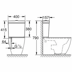 Grohe Aufsatzspülkasten Essence Keramik 39579 Anschluss Von Unten Alpinweiß, 39579000 -GROHE Geschäft 17915233 2