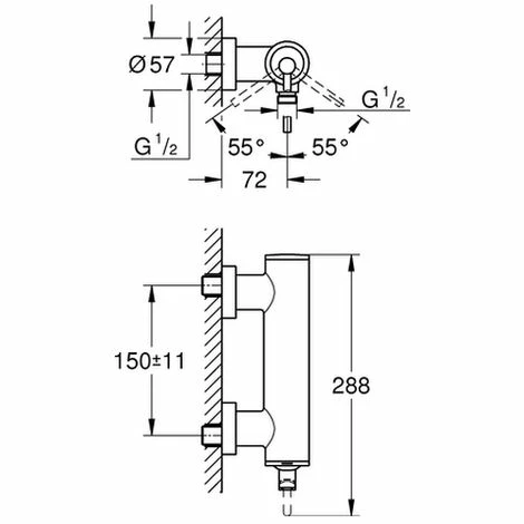 Grohe Einhand-Brausearmatur Atrio 32650 Wandmontage chrom, 32650003 Grohe Einhand-Brausearmatur Atrio 32650 Wandmontage Chrom, 32650003 -GROHE Geschäft 17915885 2