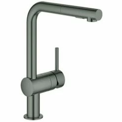 Grohe Einhand Spültischbatterie Minta 30274 L-Ausl. Azb. Spülbr. Hard Graphite Geb., 30274AL0