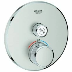 Grohe Thermostat Grohtherm SmartControl 29118 FMS Rund Ein Absperrv. Supersteel, 29118DC0