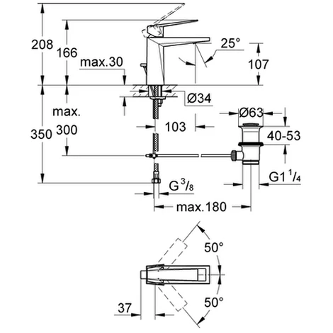 Grohe Einhand Waschtisch Batterie Allure Brilliant 23029 Zugst.-Abl.grt. hard graphite geb., 23029AL0 Grohe Einhand Waschtisch Batterie Allure Brilliant 23029 Zugst.-Abl.grt. Hard Graphite Geb., 23029AL0 -GROHE Geschäft 18074231 2