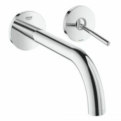 Grohe Atrio 2-Loch Waschtischbatterie, Wandmontage, Ausladung 221mm, Farbe: Chrom - 19918003