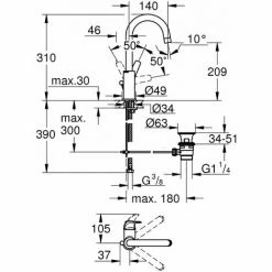 Grohe Start Flow Waschtischarmatur L-Size Verchromt Wasserhahn Badarmatur -GROHE Geschäft 19864094 3