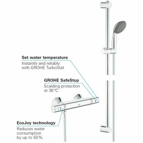 Grohe Brausestangenset Precision Start inkl. Thermostat Grohe Brausestangenset Precision Start Inkl. Thermostat -GROHE Geschäft 20340745 4