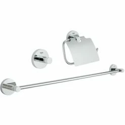 Grohe Essentials Bad-Set 3 In 1 Chrom Glänzend Papierhalter Handtuchhalter Haken