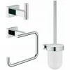 Grohe Essentials Cube WC-Set 3 In 1 Chrom Glänzend Papierhalter Haken WC-Bürste -GROHE Geschäft 20340844 1