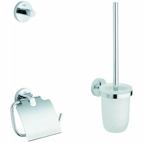 Grohe Essentials WC-Set 3in1 Toilettenpapierhalter WC-Bürstengarnitur Haken 3 Grohe Essentials WC-Set 3in1 Toilettenpapierhalter WC-Bürstengarnitur Haken