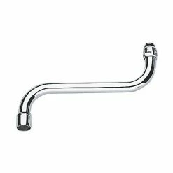 Grohe S-Rohrauslauf, 13052/13051, Für Wandbatterie Mit Mischdüse, Metall, Chrom, 65394 7