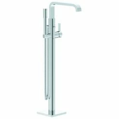 Grohe Einhebelmischer Wannenarmatur Allure 32754 Fertigmontageset Bodenmontage Chrom, 32754002