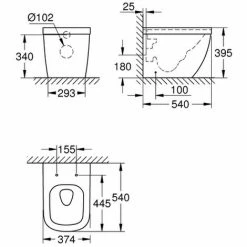 Grohe Stand-Tiefs.-WC Euro Keramik 39339 Back-to-wall PureGuard Alpinweiß, 3933900H -GROHE Geschäft 23036303 2