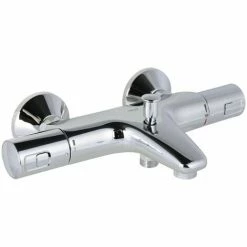 Grohe Wannenarmatur Precision Start, 34598000, Thermostatbatterie Für Wanne Mit TurboStat Kompaktkartusche, Dehnstoff-Thermoelement, Temperaturbegrenzer, StarLight Oberfläche, Chrom, 09716 1