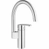 Grohe Spültischarmatur Eurocube, 32449001, Einhandmischer Mit Hohem Auslauf Für Spüle, Rostfreie Materialien, SilkMove Keramikkartusche, StarLight Oberfläche, Mengenbegrenzung, Chrom, 09750 5 -GROHE Geschäft 24887735 1
