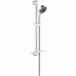 Grohe Duschset Vitalio Comfort 4, 26098000, Brausegarnitur Mit Handbrause, Wandstange (60 Cm), Brauseschlauch (175 Cm), 4 Strahlarten, StarLight Oberfläche, SpeedClean Antikalk-System, Chrom, 20871 0