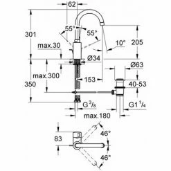 Grohe Eurosmart Cosmopolitan Einhand Waschtischbatterie, L-Size Mit Ablaufgarnitur, Mit Schwenkbarem Rohrauslauf - 32830000 -GROHE Geschäft 25038929 3