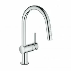 Grohe Minta Touch Elektronische Einhand-Spültischbatterie, DN15, C-Auslauf, Dual Spülbrause, Farbe: Chrom - 31358002