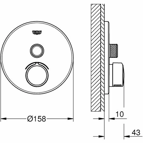Grohe SmartControl Unterputzmischer, Ein Absperrventil, Runde Rosette, 1 Verbraucher, Chrom - 29144000 4 Grohe SmartControl Unterputzmischer, Ein Absperrventil, Runde Rosette, 1 Verbraucher, Chrom - 29144000 – Bild 2