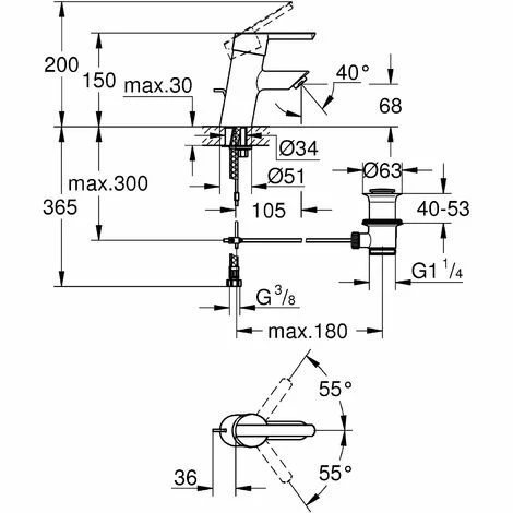 Grohe Waschtischarmatur Feel, 32557000, Einhandmischer Für Waschtisch Mit SilkMove Keramikkartusche, StarLight Oberfläche, Mengenbegrenzung, Schnell-Montage-System, Chrom, 09426 9 4 Grohe Waschtischarmatur Feel, 32557000, Einhandmischer Für Waschtisch Mit SilkMove Keramikkartusche, StarLight Oberfläche, Mengenbegrenzung, Schnell-Montage-System, Chrom, 09426 9 – Bild 2
