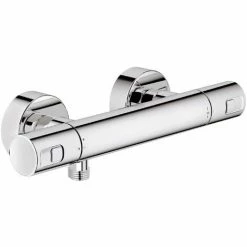 Grohe Duscharmatur Precision Joy, 34333000,Thermostatbatterie Für Brause Mit Mischwasserabsperrung, Rückflussverhinderer, StarLight Oberfläche, Chrom, 09499 3