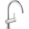 Grohe Spültischarmatur Flair C, 32452, Einhandmischer Für Spüle Mit SilkMove Keramikkartusche, StarLight Oberfläche, Schnell-Montage-System, Anschlagbegrenzung, Chrom, 09545 7
