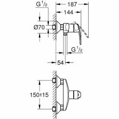Grohe Duscharmatur Start, 32279001, Einhandmischer Für Brause Mit Keramikkartusche, Temperaturbegrenzer, StarLight Oberfläche, Chrom, 09712 3 -GROHE Geschäft 26286931 2