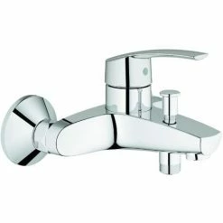 Grohe Wannenarmatur Start, 32278001, Einhandmischer Für Wanne Mit Mengenbegrenzung, Keramikkartusche, Mit Temperaturbegrenzer, Rückflussverhinderer, StarLight Oberfläche, Chrom, 09713 0