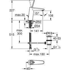 Grohe Waschtischarmatur Eurodisc Joystick, 23427000, Badarmatur, Waschtischarmatur Mit StarLight Oberfläche, Mittelhoher Auslauf, StarLight Oberfläche, Schnellbefestigungssystem, Chrom, 09731 4 -GROHE Geschäft 26286952 3