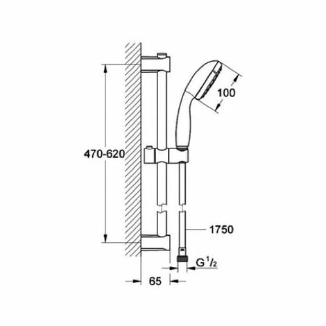 Grohe Duschset Vitalio Start 1, 27942000, Brausegarnitur mit Handbrause, Wandstange (60 cm), Brauseschlauch (175 cm), StarLight Oberfläche, CoolTouch Sicherheitsgehäuse, Chrom, 20851 2 Grohe Duschset Vitalio Start 1, 27942000, Brausegarnitur Mit Handbrause, Wandstange (60 Cm), Brauseschlauch (175 Cm), StarLight Oberfläche, CoolTouch Sicherheitsgehäuse, Chrom, 20851 2 -GROHE Geschäft 26287024 2