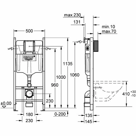 Grohe Vorwandelement Rapid SL,38939000, Vorwand- Oder Ständerwandmontage, Unterputzspülkasten, 30319 4 4 Grohe Vorwandelement Rapid SL,38939000, Vorwand- Oder Ständerwandmontage, Unterputzspülkasten, 30319 4 – Bild 2