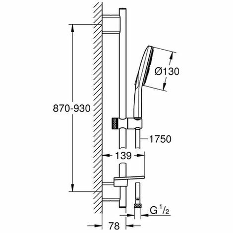 GROHE Brausestg.-Set RSH 130 SmartActive 26579 900mm 9,5l moon white/chrom, 26579LS0 GROHE Brausestg.-Set RSH 130 SmartActive 26579 900mm 9,5l Moon White/chrom, 26579LS0 -GROHE Geschäft 26325729 2