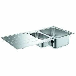 GROHE Edelstahlspüle K500 31572_1 Mit 1,5 Becken Abtropffläche 1000x500mm, 31572SD1