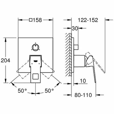 GROHE Einhandbatterie Eurocube 24094 FMS für 35600 3-W-Umst. hard graphite gebürstet, 24094AL0 GROHE Einhandbatterie Eurocube 24094 FMS Für 35600 3-W-Umst. Hard Graphite Gebürstet, 24094AL0 -GROHE Geschäft 26326510 2