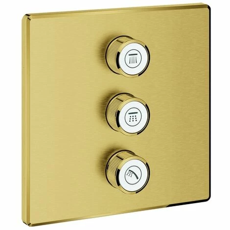 GROHE 3-fach Unterputzventil Grohtherm SmartControl 29127, Fertigmontageset für Rapido SmartBox, Wandrosette eckig, cool sunrise gebürstet GROHE 3-fach Unterputzventil Grohtherm SmartControl 29127, Fertigmontageset Für Rapido SmartBox, Wandrosette Eckig, Cool Sunrise Gebürstet -GROHE Geschäft 26326915 1