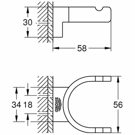 GROHE Bademantelhaken Selection 41049 doppelt hard graphite, 41049A00 GROHE Bademantelhaken Selection 41049 Doppelt Hard Graphite, 41049A00 -GROHE Geschäft 26327771 2
