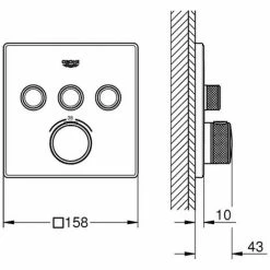 GROHE Thermostat Grohtherm SmartControl 29126 Eckig FMS 3 ASV Hard Graphite, 29126A00 3 GROHE Thermostat Grohtherm SmartControl 29126 Eckig FMS 3 ASV Hard Graphite, 29126A00 -GROHE Geschäft 26328659 2
