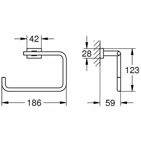 GROHE Handtuchring Essentials Cube 40510_1 Metall supersteel, 40510DC1 GROHE Handtuchring Essentials Cube 40510_1 Metall Supersteel, 40510DC1 -GROHE Geschäft 26329392 2