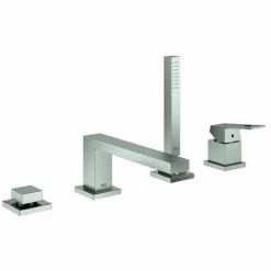 GROHE 4-Loch-Einhand-Wannenkombination Eurocube 19897_1 Supersteel, 19897DC1