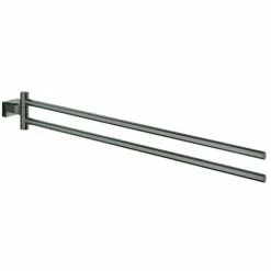 GROHE Handtuchhalter Essentials Cube 40624_1 2-armig 439mm Hard Graphite Gebürstet, 40624AL1