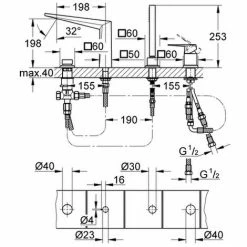 Grohe 4-Loch-Einhand Wannenkombination Allure Brilliant 19787 Supersteel, 19787DC1 -GROHE Geschäft 26556062 2