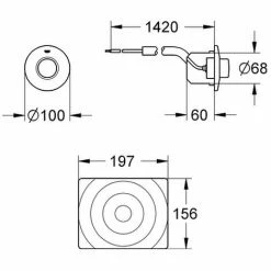 Grohe Pneumatic-Handfernbetätigung 37059 Druckknopfbetätigung Für SK Chrom -GROHE Geschäft 26556243 2