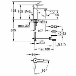 Grohe Einhand-Waschtischarmatur Lineare 23790 XS-Size Mittelstellung Kalt Chrom -GROHE Geschäft 26556359 2