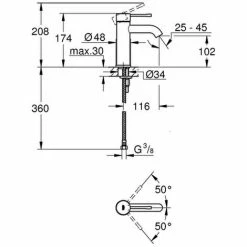 Grohe Einhebel-Waschtischarmatur Essence 23590 S-Size Glatter Körper Hard Graphite -GROHE Geschäft 26556872 2