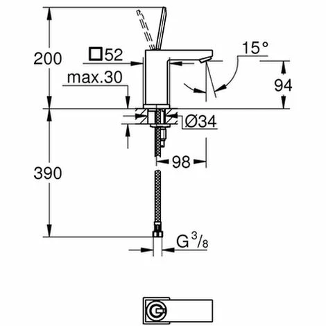 Grohe Einhandmischer Waschtischarmatur Eurocube Joy 23656 S-Size glatter Körper chrom, 23656000 Grohe Einhandmischer Waschtischarmatur Eurocube Joy 23656 S-Size Glatter Körper Chrom, 23656000 -GROHE Geschäft 26557002 2